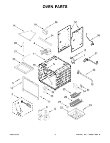 Oven Parts Diagram and Parts List for KFGC506JBK07  KitchenAid Range