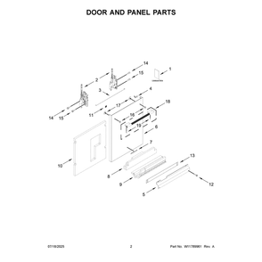 Part Location Diagram of W11692259 Whirlpool Handle Assembly (Juniper)
