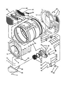 Bulkhead Parts Diagram and Parts List for WGD9050XW3  Whirlpool Dryer