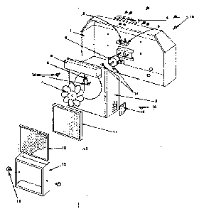 Range Hood Assembly Diagram and Parts List for 1555367310  Kenmore Range Hood