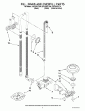 FILL, DRAIN AND OVERFILL PARTS Diagram and Parts List for GU3200XTXQ4  Whirlpool Dishwasher