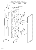 FREEZER DOOR Diagram and Parts List for KSRS22QGBL00  KitchenAid Refrigerator