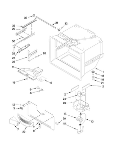 Freezer Liner Parts Diagram and Parts List for 10672003012  Kenmore Refrigerator