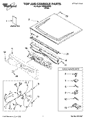 TOP AND CONSOLE PARTS Diagram and Parts List for WED8500SR0  Whirlpool Dryer