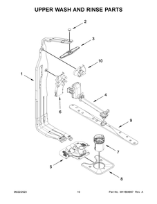 Upper Wash And Rinse Parts Diagram and Parts List for WDT970SAKZ2  Whirlpool Dishwasher