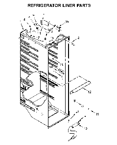 Refrigerator liner parts Diagram and Parts List for 10651783413  Kenmore Refrigerator