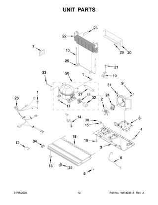 Unit Parts Diagram and Parts List for WRX735SDHB02  Whirlpool Refrigerator