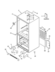 Cabinet Parts Diagram and Parts List for KBWS22KCBL00  KitchenAid Refrigerator