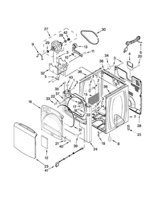 Cabinet Parts Diagram and Parts List for WGD8000BW0  Whirlpool Dryer