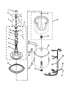 Basket And Tub Parts Diagram and Parts List for WTW4850BW0  Whirlpool Washer