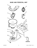 BASE AND PEDESTAL UNIT Diagram and Parts List for KSM100PSTCB0  KitchenAid Mixer
