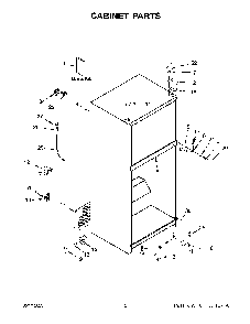 02 - Cabinet Parts Diagram and Parts List for WRT318FMDB10  Whirlpool Refrigerator