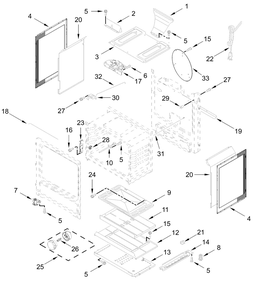 Chassis Parts Diagram and Parts List for CRGW3484RW0,CRGW3484RB0  Whirlpool Range