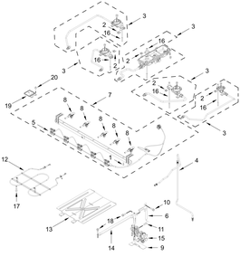 Part Location Diagram of W11649812 Whirlpool Orifice Bracket