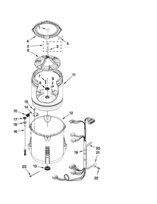 Basket And Tub Parts Diagram and Parts List for 11026012012  Kenmore Washer