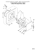 DRYER FRONT PANEL AND DOOR Diagram and Parts List for LTE5243DQ2  Whirlpool Washer Dryer Combo