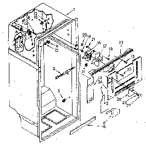 Liner Diagram and Parts List for ET20AKXSN01  Whirlpool Refrigerator