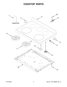 Cooktop Parts Diagram and Parts List for WFE505W0HB6  Whirlpool Range