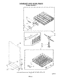 DISHRACK AND PANEL Diagram and Parts List for DU8700XT2  Whirlpool Dishwasher