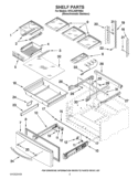 SHELF PARTS Diagram and Parts List for KFXL25RYMS4  KitchenAid Refrigerator