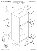 CABINET, LITERATURE Diagram and Parts List for KTRP22KJWH00  KitchenAid Refrigerator
