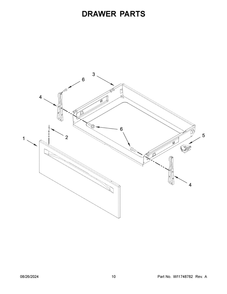 06 - Drawer Parts Diagram and Parts List for AER6603SFB6  Whirlpool Wall Oven