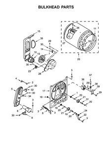 Bulkhead Parts Diagram and Parts List for 11072332510  Kenmore Dryer