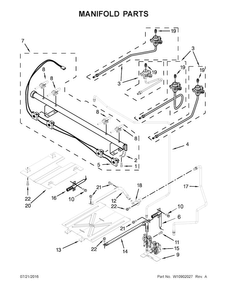 Manifold Parts Diagram and Parts List for WFG515S0EW1  Whirlpool Range