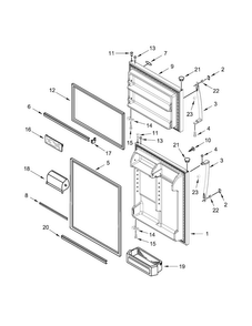 Door Parts Diagram and Parts List for 10660212410  Kenmore Refrigerator