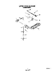 Upper Oven Burner Diagram and Parts List for H6358*1  Roper Range