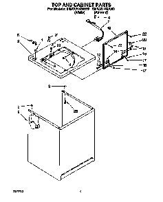 Top And Cabinet Diagram and Parts List for 6MAX5143AN0  Whirlpool Washer