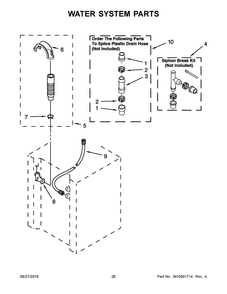 Water System Parts Diagram and Parts List for 7MWET3300EQ1  Whirlpool Washer Dryer Combo