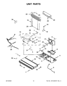Unit Parts Diagram and Parts List for WRF555SDFZ06  Whirlpool Refrigerator