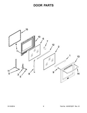04 - DOOR PARTS Diagram and Parts List for YMER8880BB0  Whirlpool Range