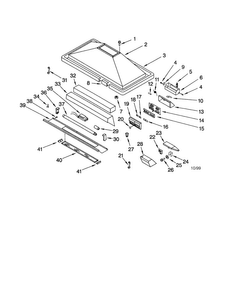 Hood Diagram and Parts List for KICU265HAL0  KitchenAid Range Hood
