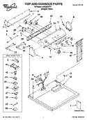 TOP AND CONSOLE PARTS Diagram and Parts List for LGB6300PW1  Whirlpool Dryer