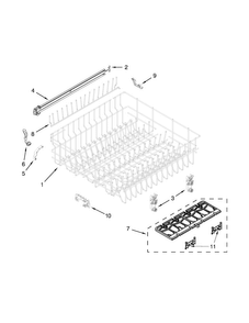 Upper Rack And Track Parts Diagram and Parts List for WDF780SLYB3  Whirlpool Dishwasher