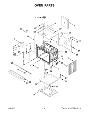 03 - OVEN PARTS Diagram and Parts List for JJW2427DB02  Whirlpool Wall Oven