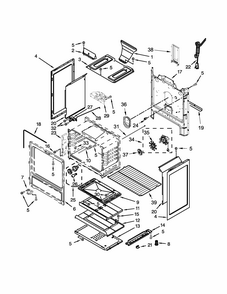 Chassis Parts Diagram and Parts List for IGS505DS0  Whirlpool Range