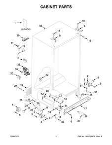 Cabinet Parts Diagram and Parts List for WRS311SDHB09  Whirlpool Refrigerator