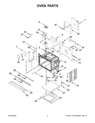 Oven Parts Diagram and Parts List for KODT100ESS02  Whirlpool Wall Oven