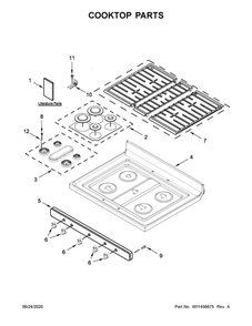 Cooktop Parts Diagram and Parts List for WFG525S0JZ1  Whirlpool Range