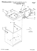 TOP AND CABINET, LITERATURE Diagram and Parts List for KAWS850JT1  KitchenAid Washer