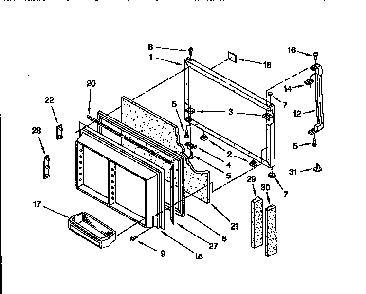 Freezer Door Parts Diagram and Parts List for ED25DMXDW00  Whirlpool Refrigerator