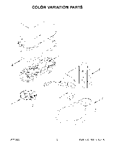 Color Variation Parts Diagram and Parts List for 5KSM55SXXWWH0  KitchenAid Mixer