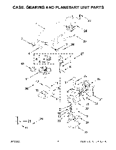 Case, Gearing And Planetary Unit Parts Diagram and Parts List for KSM155GBCA5  KitchenAid Mixer