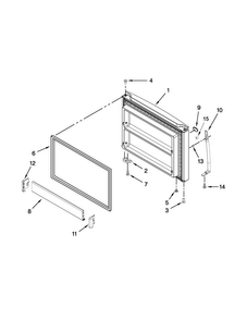 Freezer Door Parts Diagram and Parts List for WRT371SZBW01  Whirlpool Refrigerator