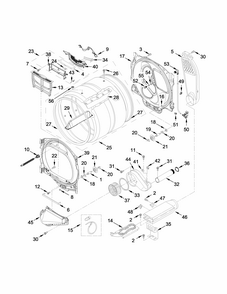 Bulkhead Parts Diagram and Parts List for 11069133411  Kenmore Dryer