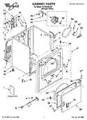 CABINET PARTS Diagram and Parts List for YLEQ5000KQ0  Whirlpool Dryer