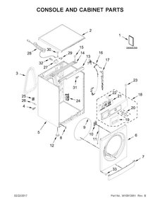 Part Location Diagram of W11747055 Whirlpool CONSOLE